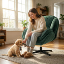 HOMCOM Accent Chair with Swivel for Living Room Dark Green