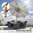 Outsunny 2.6 m Garden Parasol Umbrella with Light, Outdoor Patio Umbrella