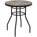 Outsunny Garden Table With Glass Printed Design For Outdoor