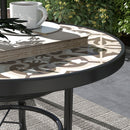 Outsunny Garden Table With Glass Printed Design For Outdoor