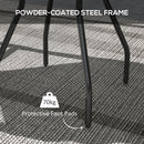 Outsunny Garden Table With Glass Printed Design For Outdoor