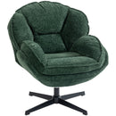 HOMCOM Accent Chair with Swivel for Living Room Dark Green