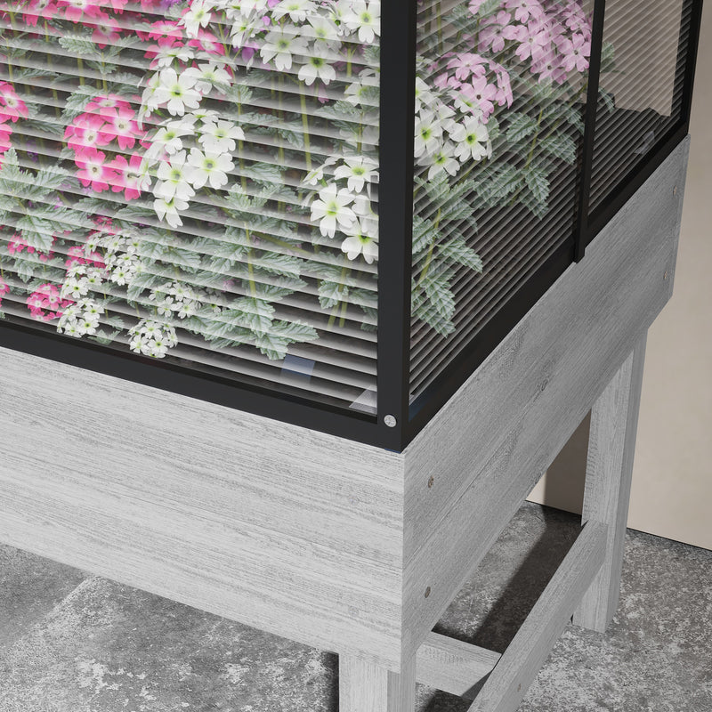 Outsunny Raised Garden Bed with Polycarbonate Panel and Top Vent for Vegetables