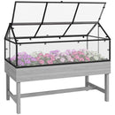 Outsunny Raised Garden Bed with Polycarbonate Panel and Top Vent for Vegetables