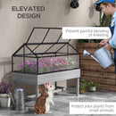 Outsunny Raised Garden Bed with Polycarbonate Panel and Top Vent for Vegetables