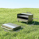 Outsunny Portable Barbecue Grill With Adjustable Grates For Camping, Green