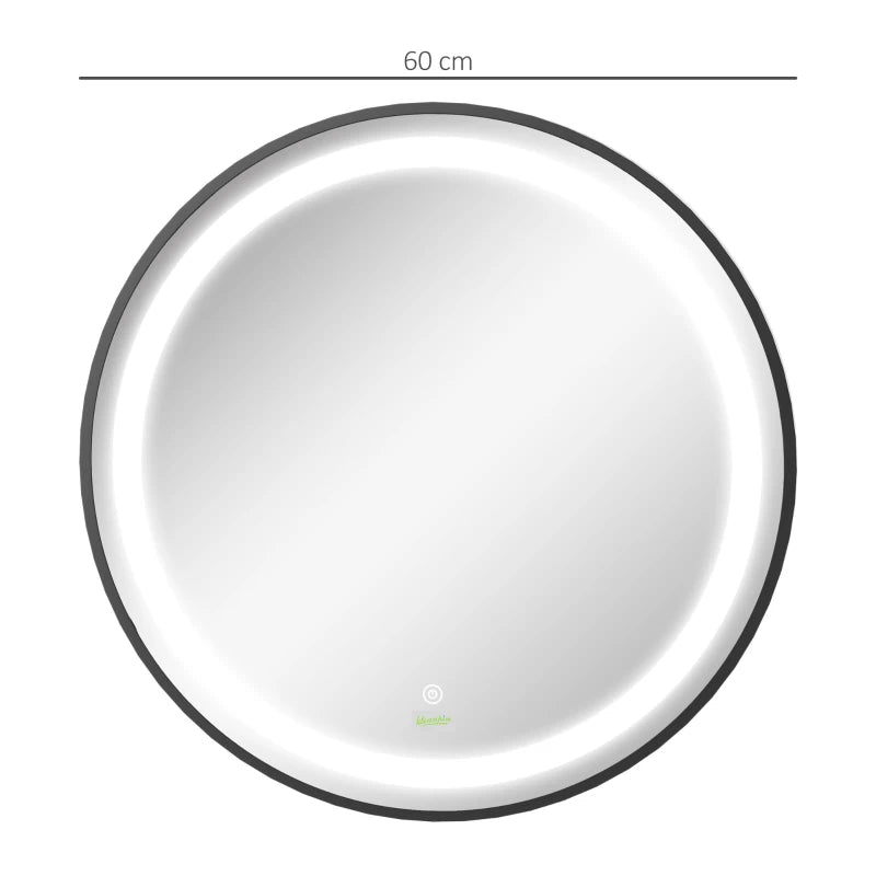 kleankin Bathroom Round Mirror with 3 Temperature Colours