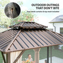 Outsunny 3 X 3 M Hardtop Gazebo Canopy With Aluminium Frame, Garden Gazebo