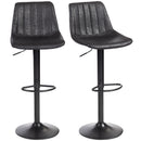 HOMCOM Bar Stools Set Of 2 Adjustable Swivel Bar Chairs With Backrest Black