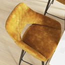 HOMCOM Bar Stools Set Of 2, Velvet-Touch Fabric Counter Height Bar Chairs Pink