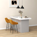 HOMCOM Bar Stools Set Of 2, Velvet-Touch Fabric Counter Height Bar Chairs Pink