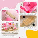 HOMCOM Rocking Horse Plush Ride On Unicorn With Songs, Seat Belt, Pink