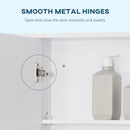 Kleankin Bathroom Cabinet Wall Mount Storage Organiser Mirror Shelves White