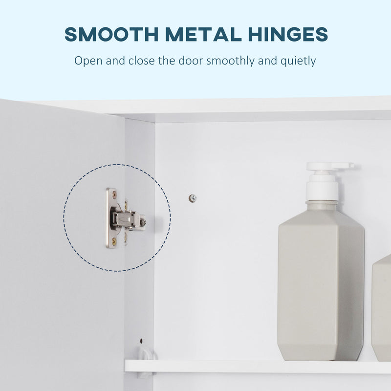 kleankin Bathroom Cabinet Wall Mount Storage organiser Mirror Shelves White