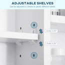 Kleankin Bathroom Cabinet Wall Mount Storage Organiser Mirror Shelves White