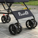 PawHut Foldable Dog Stroller with Mesh Windows for Mini Dogs, Dark Grey