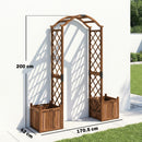 Outsunny Wooden Garden Arch With 2 Planter Boxes, Decorative Garden Arbor