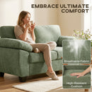 HOMCOM 2 Seater Sofa, Chenille Small Sofa with Spring Cushions, Dark Green