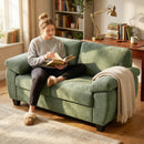 HOMCOM 2 Seater Sofa, Chenille Small Sofa with Spring Cushions, Dark Green
