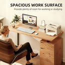 HOMCOM Computer Desk, Writing Table with Cabinet and Drawer, Natural