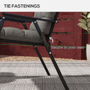 Outsunny 2pc Outdoor Seat Cushion with Backrest, Ties, for Garden