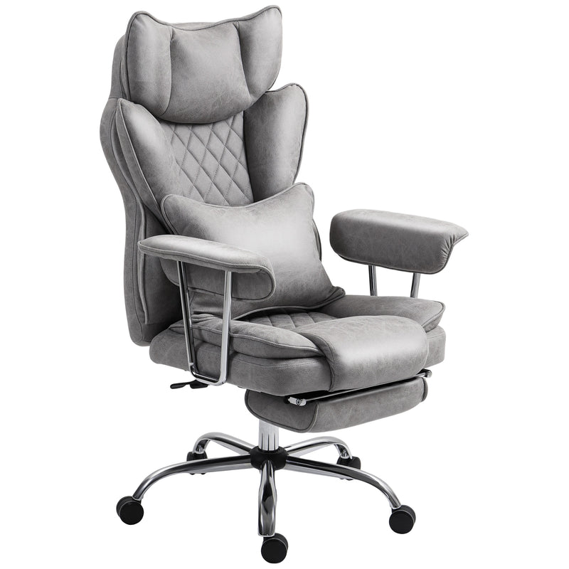 HOMCOM Office Chair, High Back Leathaire Desk Chair For Home - Black/Brown/Grey