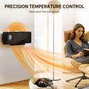HOMCOM 2000W Ceramic Electric Heater with Fan, Wall Mounted, Black