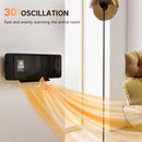 HOMCOM 2000W Ceramic Electric Heater with Fan, Wall Mounted, Black