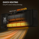 HOMCOM 2000W Ceramic Electric Heater with Fan, Wall Mounted, Black