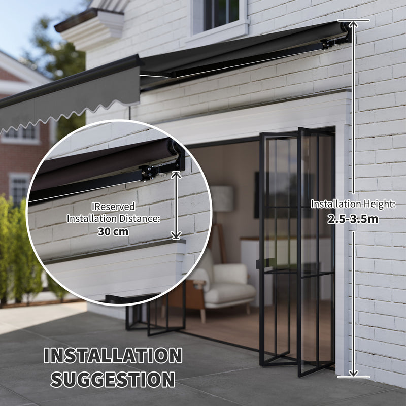Outsunny 3 X 2.5m Electric Awning With LED Light And Remote Controller