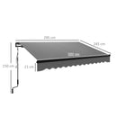 Outsunny 3 X 2.5m Electric Awning With LED Light And Remote Controller