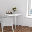 HOMCOM Foldable Dining Table, Round Drop Leaf Table With Wood Legs