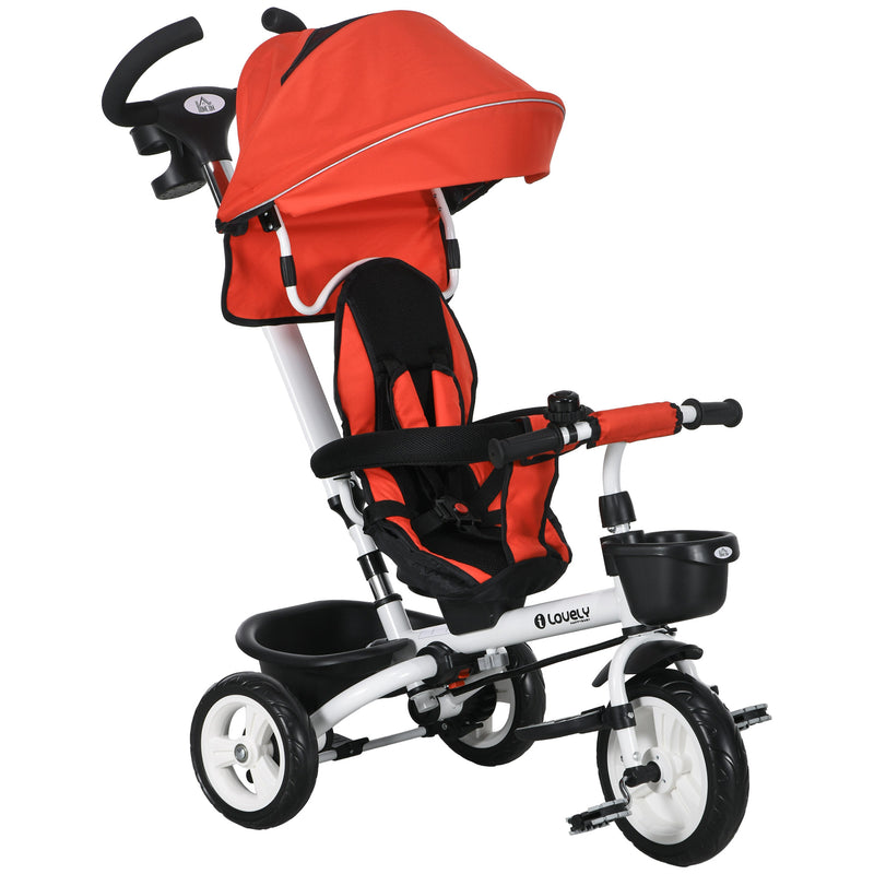 HOMCOM 6 in 1 Trike for Toddler 1-5 Years with Parent Handle