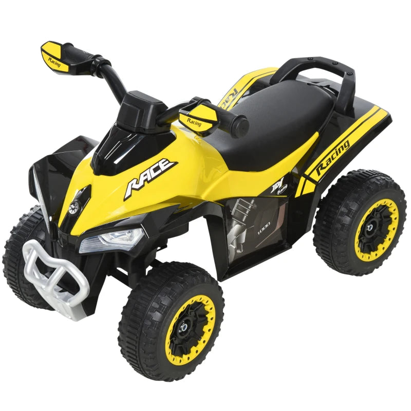 HOMCOM Kids Manual Ride On Quad Bike - Yellow