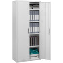 HOMCOM Lockable Metal Cabinet with 2 Doors, File Cabinet for Home Office, White