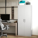 HOMCOM Lockable Metal Cabinet with 2 Doors, File Cabinet for Home Office, White