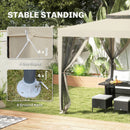 Outsunny 3 x 3 m Gazebo, Netting Party Tent w/ Double Tier Roof, Beige