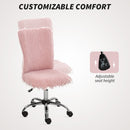 HOMCOM Armless Makeup Vanity Chair, Swivel Computer Chair