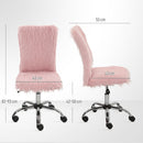 HOMCOM Armless Makeup Vanity Chair, Swivel Computer Chair