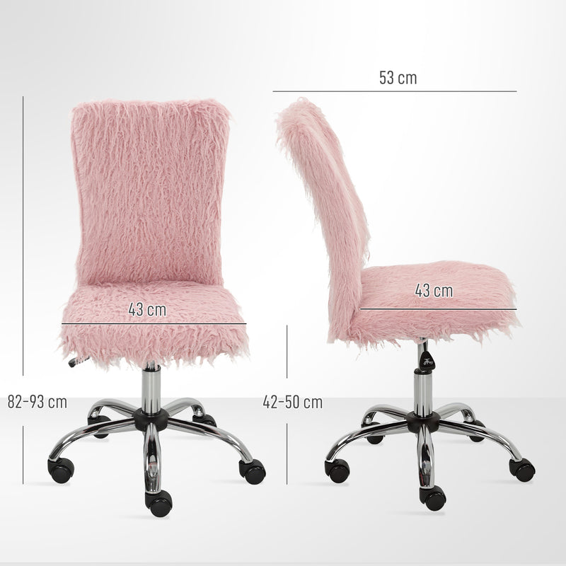 HOMCOM Armless Makeup Vanity Chair, Swivel Computer Chair