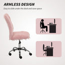 HOMCOM Armless Makeup Vanity Chair, Swivel Computer Chair