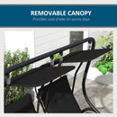 Outsunny Canopy Swing 2 Separate Relax Chairs w/ Handrails, Cup Holders