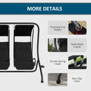 Outsunny Canopy Swing 2 Separate Relax Chairs w/ Handrails, Cup Holders