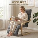 HOMCOM Accent Chair, Leisure Lounge Chair Armchair with Footrest, Grey