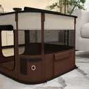 PawHut Portable Dog Pen For Puppies, Rabbits, Kittens, Guinea Pigs - Brown