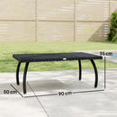 Outsunny 90 cm Rattan Garden Coffee Table Wicker Outdoor Table Furniture