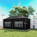 Outsunny 3 X 6m Pop Up Gazebo With Sides, Peak Top Garden Party Tent Marquee