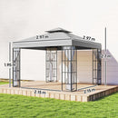 Outsunny 3 x 3(m) Patio Gazebo Canopy Garden Pavilion, Light Grey