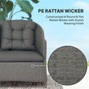 Outsunny 4 PCS Rattan Garden Furniture, Padded Cushions Conversation Sofa Set