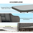 Outsunny 4 PCS Rattan Garden Furniture, Padded Cushions Conversation Sofa Set